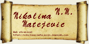 Nikolina Matejević vizit kartica